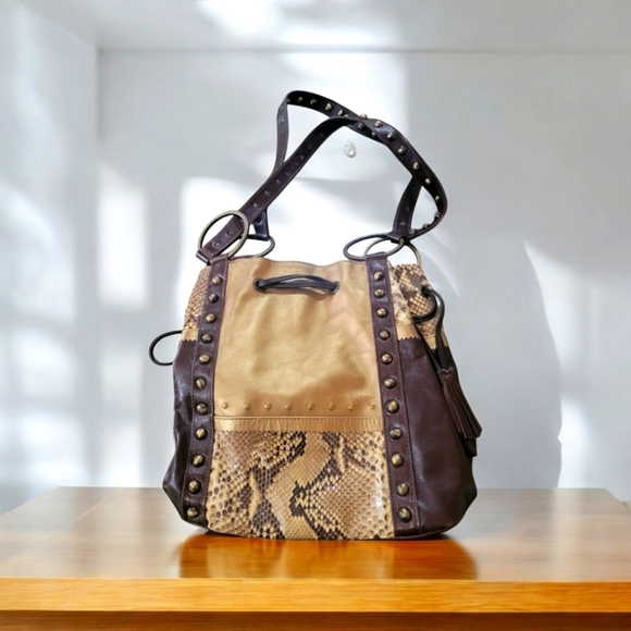 Claudia Ciuti Handbags - Claudia Ciuti Leather Sequin Snakeprint Purse